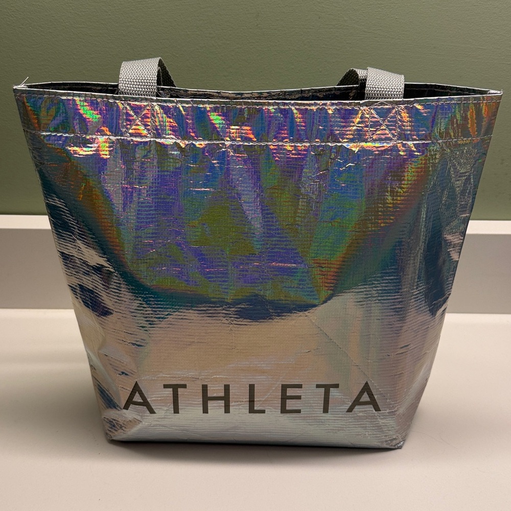 Athleta Iridescent Silver Tote Bag - Medium